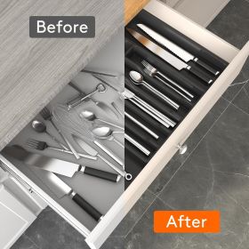 Silverware Drawer Organizer, Expandable Utensil Tray for Kitchen, BPA Free Flatware and Cutlery Holder
