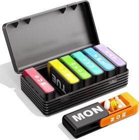 Weekly Pill Organizer 1 Time a Day, Travel Drawer-Style Pill Box for Daily Medication, 7-Day Pill Case, Compact & Portable, Ideal for Vitamins