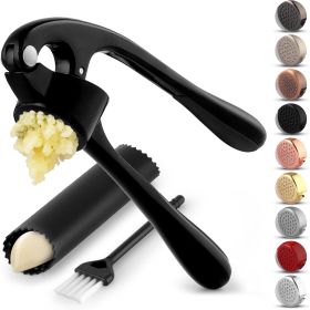 Kitchen Premium Garlic Press Set - Rust Proof Professional Garlic Mincer Tool - Easy-Squeeze, Easy-Clean with Soft
