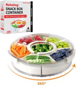 Rotating Snack Box Container - Medium Divided Serving Tray with Lid - Snack Spinner for Kids -Pie Carrier