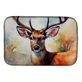 Deer Dish Drying Mat Absorbent Dish Drying Mat Pad for Kitchen Counter Dish Drainer Mat for Countertop, 14 x 21", Multicolor (Option: Default)