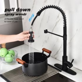 Kitchen Faucet with Pull Out Spraye-dk (Option: Matte Black)