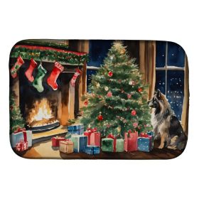 Keeshond Cozy Christmas Dish Drying Mat Absorbent Dish Drying Mat Pad for Kitchen Counter Dish Drainer Mat for Countertop, 14 x 21", Multicolor (Option: Default)
