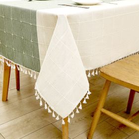 Cotton Linen Tablecloth Farmhouse Decor Waterproof Table Cover For Dining Room Table Daily Dinner (Option: 55x86inches)
