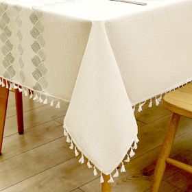 Cotton Linen Tablecloth Farmhouse Decor Waterproof Table Cover For Dining Room Table Daily Dinner (Option: 55x102inches)