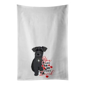 NEW Schnauzer Black #1 so Loved Kitchen Towel Set of 2 White Dish Towels Decorative Bathroom Hand towel for Hand, Face, Hair, Yoga, Tea, Dishclot (Option: Default)