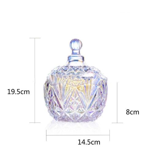 Clear Glass Crown Full Sky Star Style Storage Jar Jewelry Box