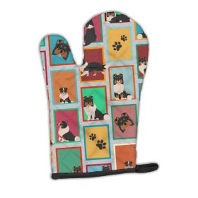 Lots of Tricolor Sheltie Oven Mitt Heat Resistant Thick Oven Mitt for Hot Pans and Oven, Kitchen Mitt Protect Hands, Cooking Baking Glove (Option: Default)