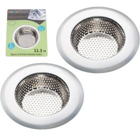Fengbao 2-Piece Stainless Steel Kitchen Sink Strainer  4.5 Large Wide Rim Drain Catcher (Option: Stainless steel)