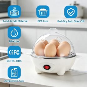 Electric Egg Cooker, 7Egg Capacity MultiFunction Egg Boiler with Auto ShutOff, Measuring Cup & Egg Piercer Included for Soft Hard Boiled Eggs, St (Option: default title)