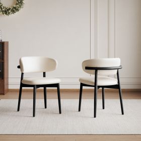 Mid-Century Modern wood feet Dining Chair (Set of 2) – Stylish Wooden Chairs for Dining Room, Kitchen, or Living Room, Comfortable & Durable, Eas (Option: Black)