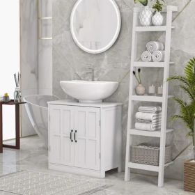 Bathroom Sink Cabinet, Pedestal Sink Cabinet with Adjustable Shelf, White-AS (Option: as picture)