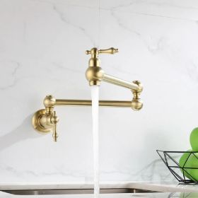 Folding faucet Pot Filler Faucet Wall Mount (Option: Gold)