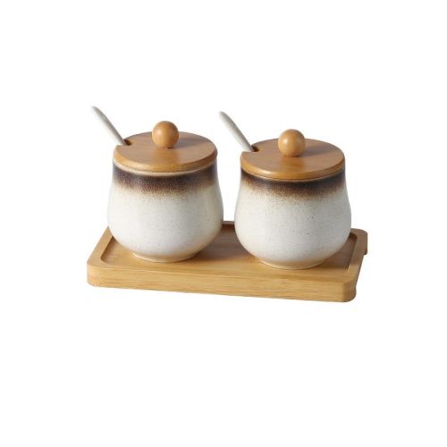 Japanese Style Ceramic Chili Oil Condiment Bottle And Jar Combination Set
