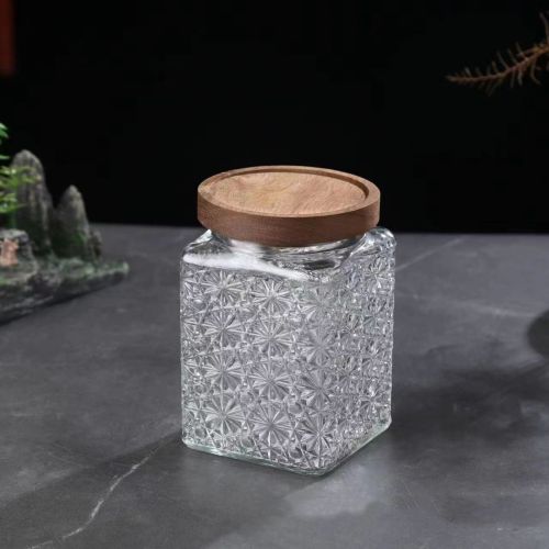 Vintage Crabapple Flower Glass Sealed Jar Candy Snack Storage Jar