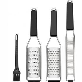 3 Pack Lemon Zester Grater Set, Heavy Duty Stainless Steel Kitchen Tool For Parmesan, Ginger, Garlic, Nutmeg, Chocolate & Vegetables (Option: MULTI)