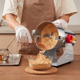 1000g Commercial Spice Grinder Electric Grain Mill Grinder High Speed (Option: Silver)