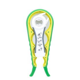 1pc Lid Opener Tool; Jar Opener For Weak Hands; Multi Function Can Opener For Seniors; Rubber Grip Bottle Opener (Color: White Gray +green)