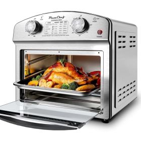 Stainless Steel 12-Liter Air Fryer, Dual Knob Control, 450°F Temperature Range, 60-Min Timer, Presets For French Fries, Pizza, Chicken, Fish, And (Option: GA22S01)